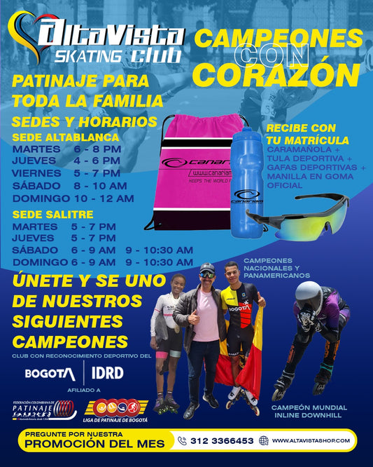 curso de patinaje (matricula+mensualidad)